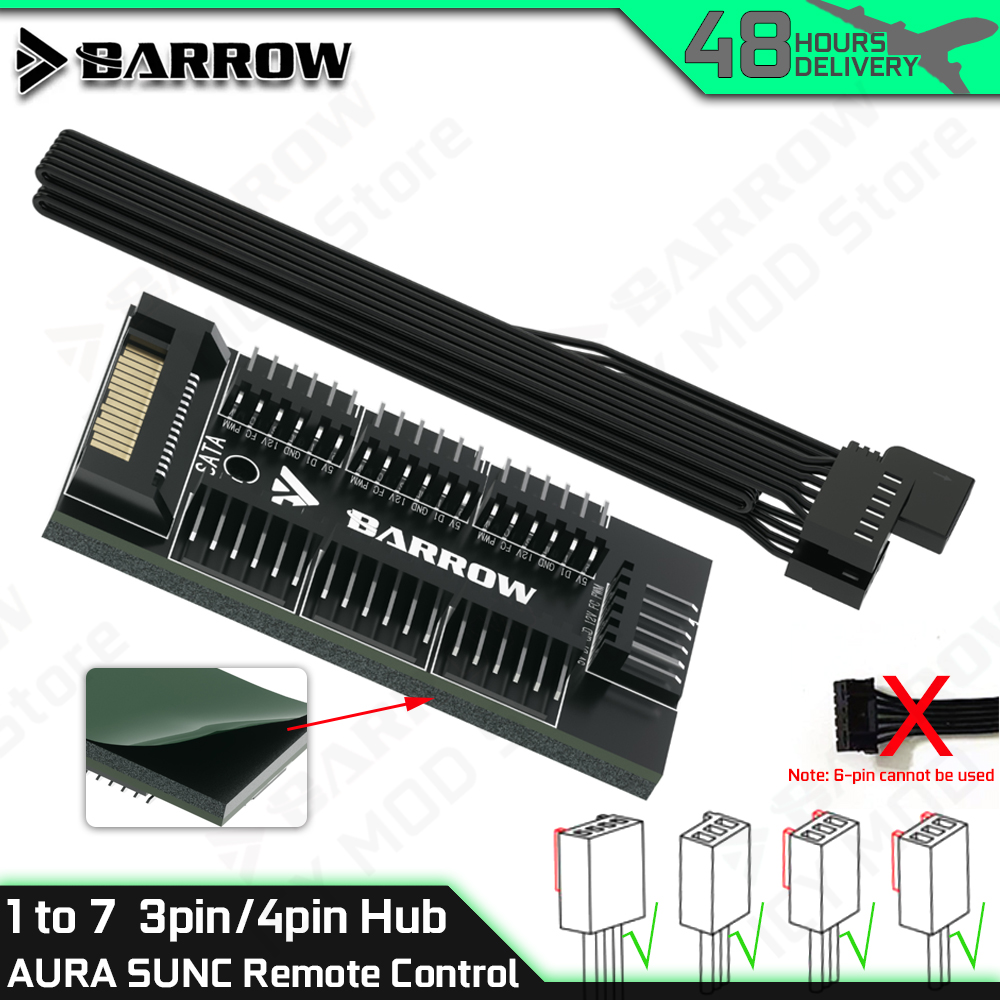 Fan Hub Rgb Controller - Barrow 7-Port Fan Controllers Hub Full