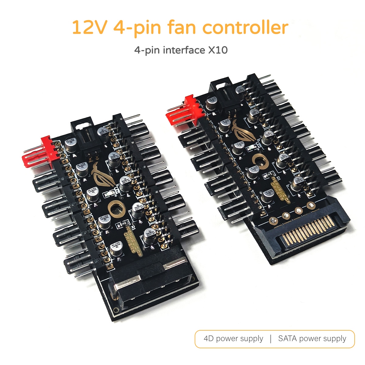 Fan Hub Rgb Controller - 12V 4-Pin PWM Fan Controller Hub,