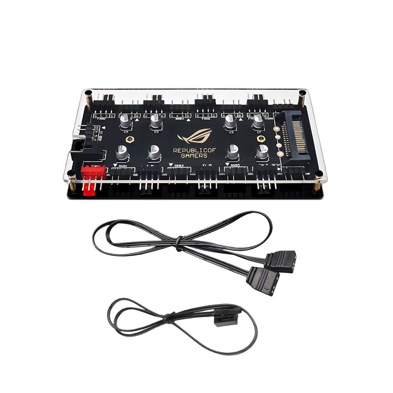 Fan Hub Rgb Controller - 8 Port ARGB PWM Fan Hub,