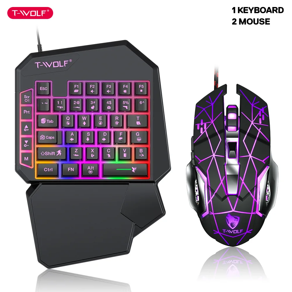 T-WOLF TF900 One Handed Keyboa - Gaming Accessories Bundle 评论和价格