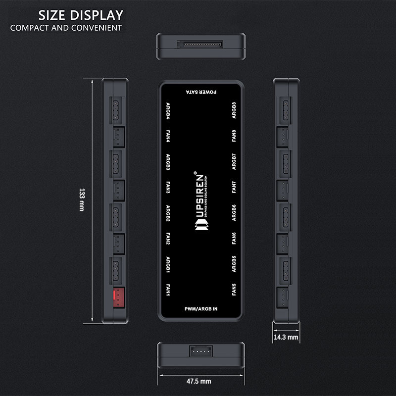 UPSIREN HU-8 Chassis Fan Hub，8 - Fan Hub Rgb Controller 评论和价格