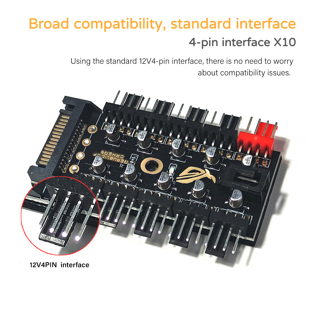 12V 4-Pin PWM Fan Controller H - Fan Hub Rgb Controller 评论和价格