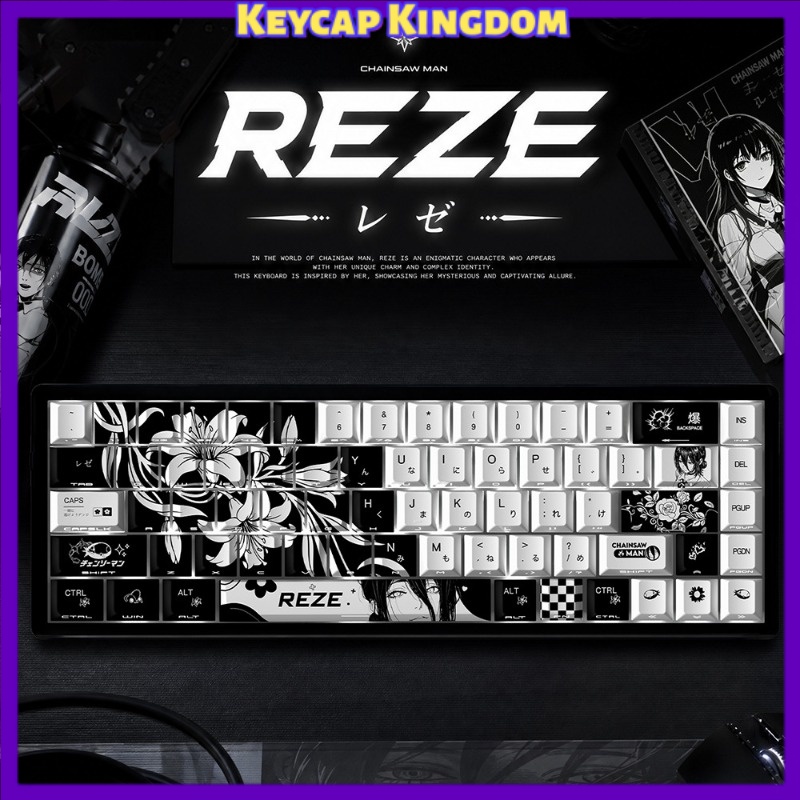NEW Reze 5.0 Anime Keycaps Cha - Gaming Accessories Gifts For Men 评论和价格