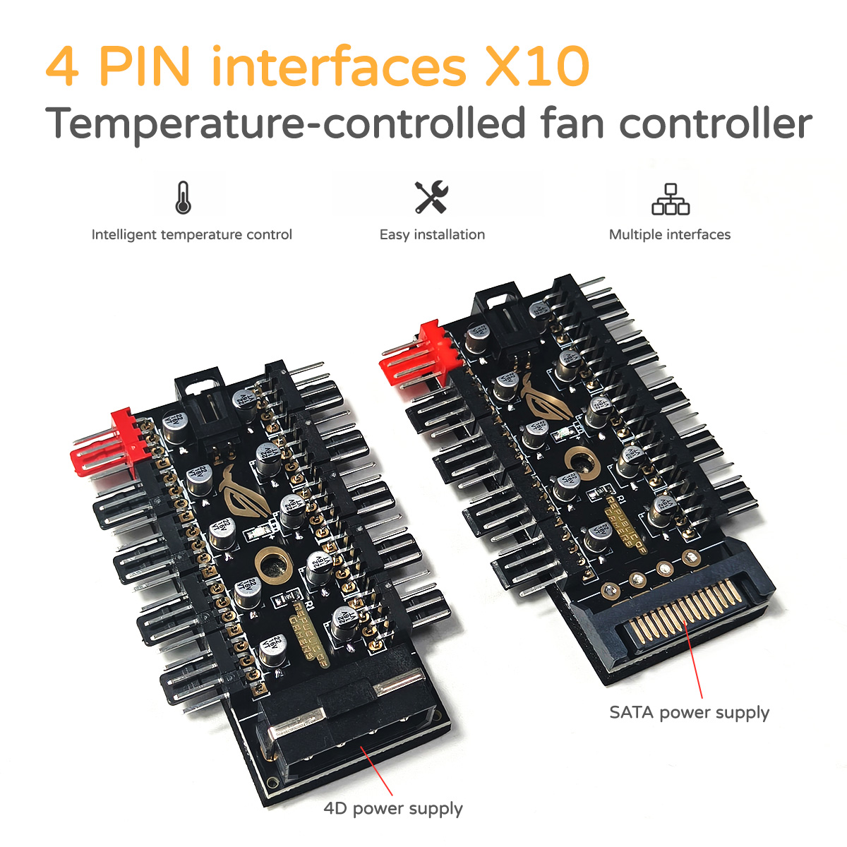10 Port 12V 4Pin PWM Fan Contr - Fan Hub Rgb Controller 评论和价格