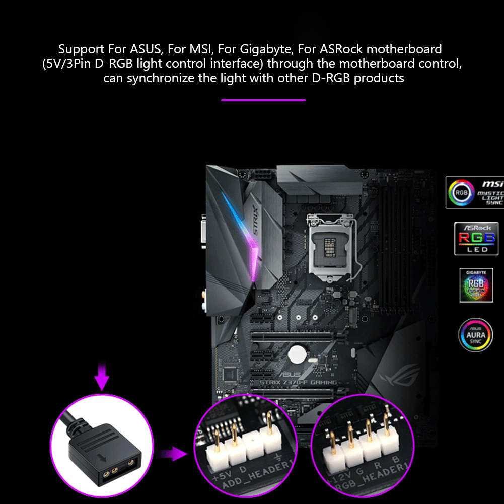 RGB Fan Hub ARGB Cable Splitte - Fan Hub Rgb Controller 评论和价格